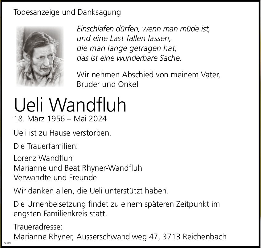Ueli Wandfluh, im Juni 2024 / TA + DS