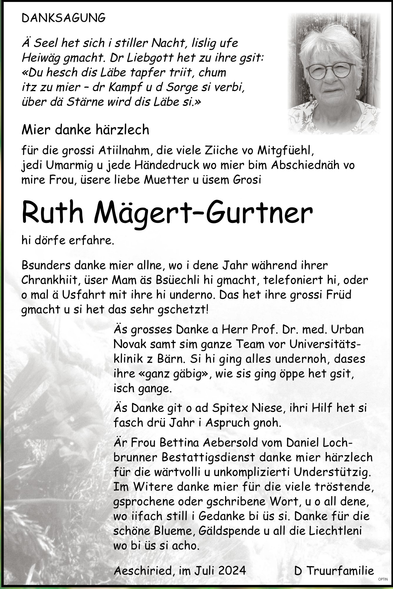 Ruth Mägert–Gurtner, im Juli 2024 / DS