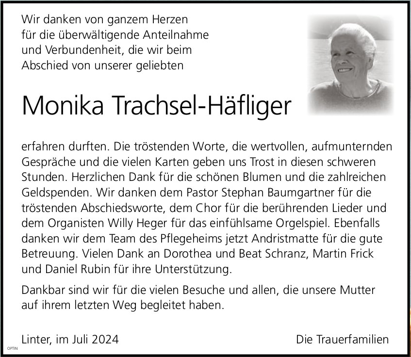 Monika Trachsel-Häfliger, im Juli 2024 / DS