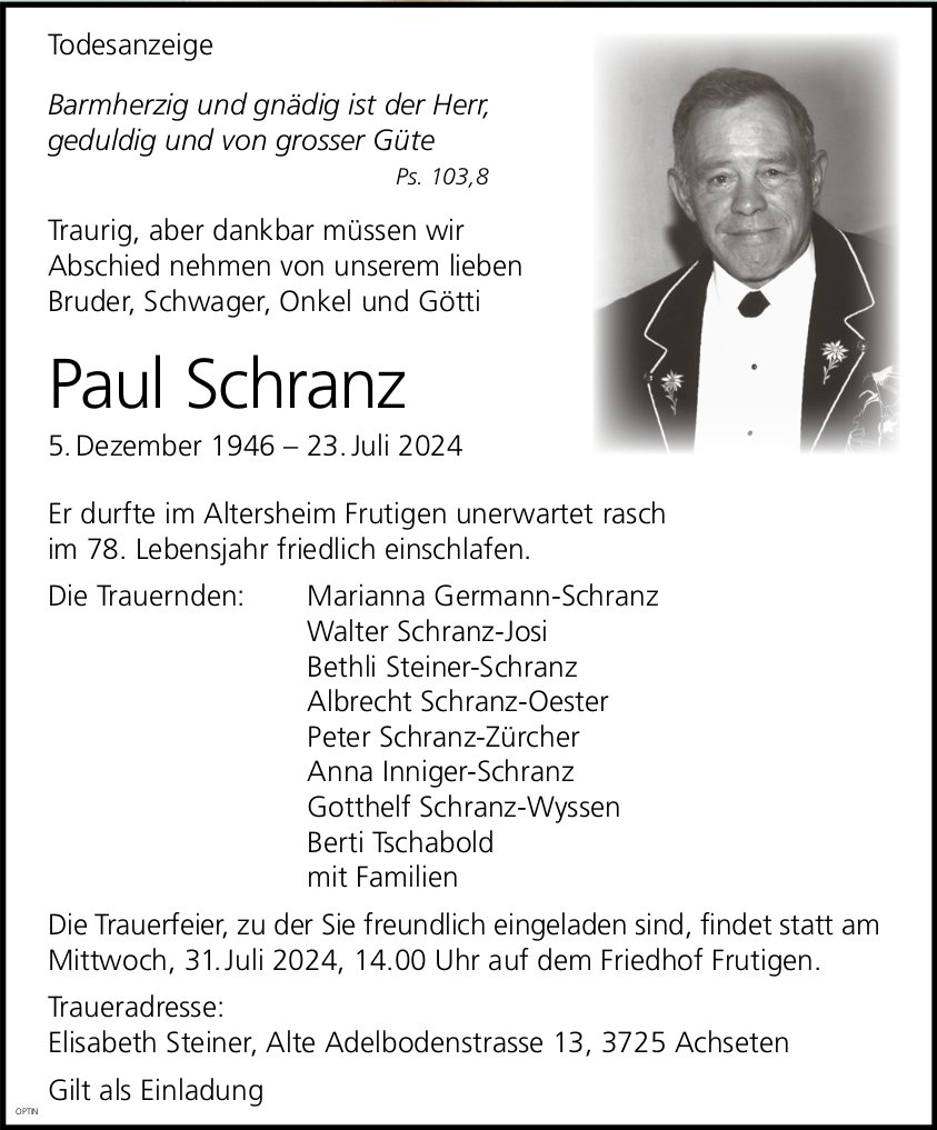 Paul Schranz, Juli 2024 / TA