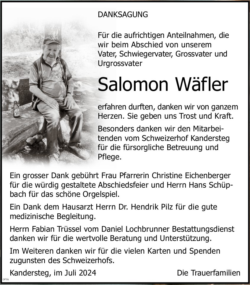 Salomon Wäfler, im Juli 2024 / DS