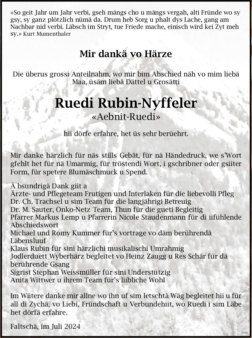 Ruedi Rubin-Nyffeler, im Juli 2024 / DS