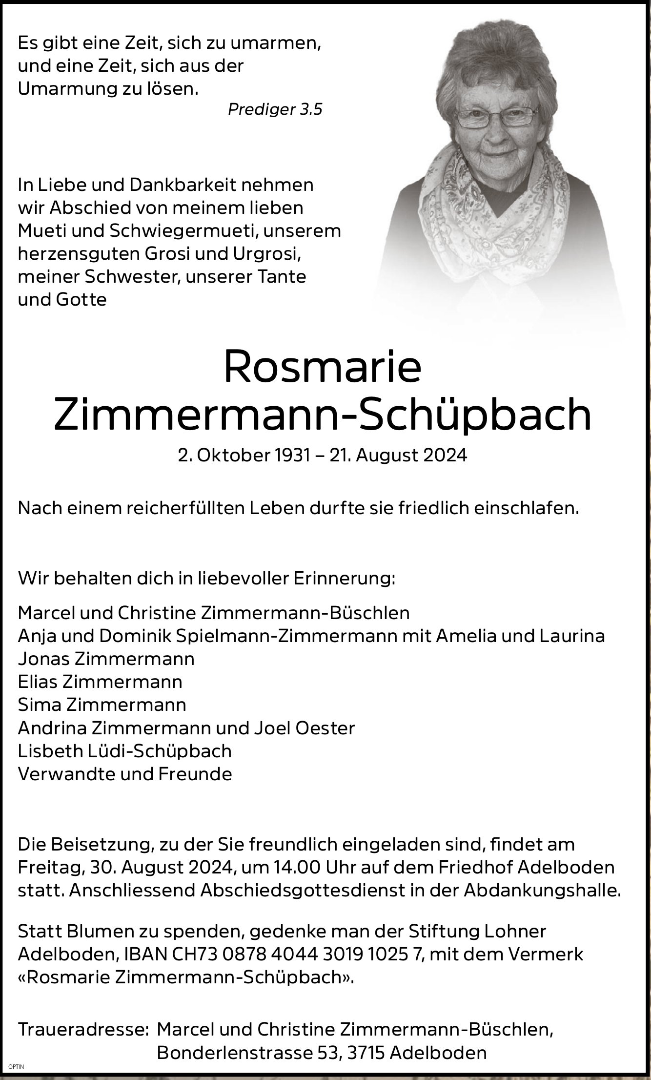 Zimmermann-Schüpbach, August 2024 / TA