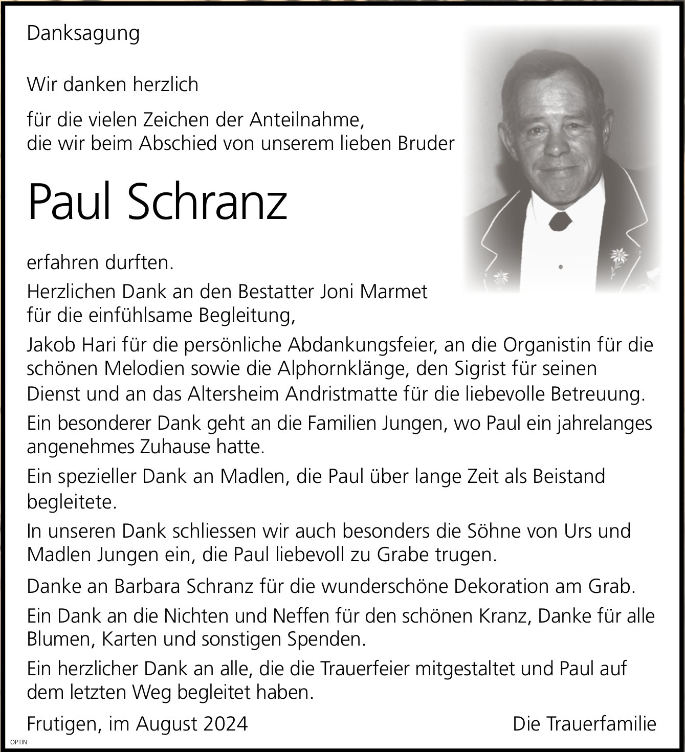 Paul Schranz, im August 2024 / DS