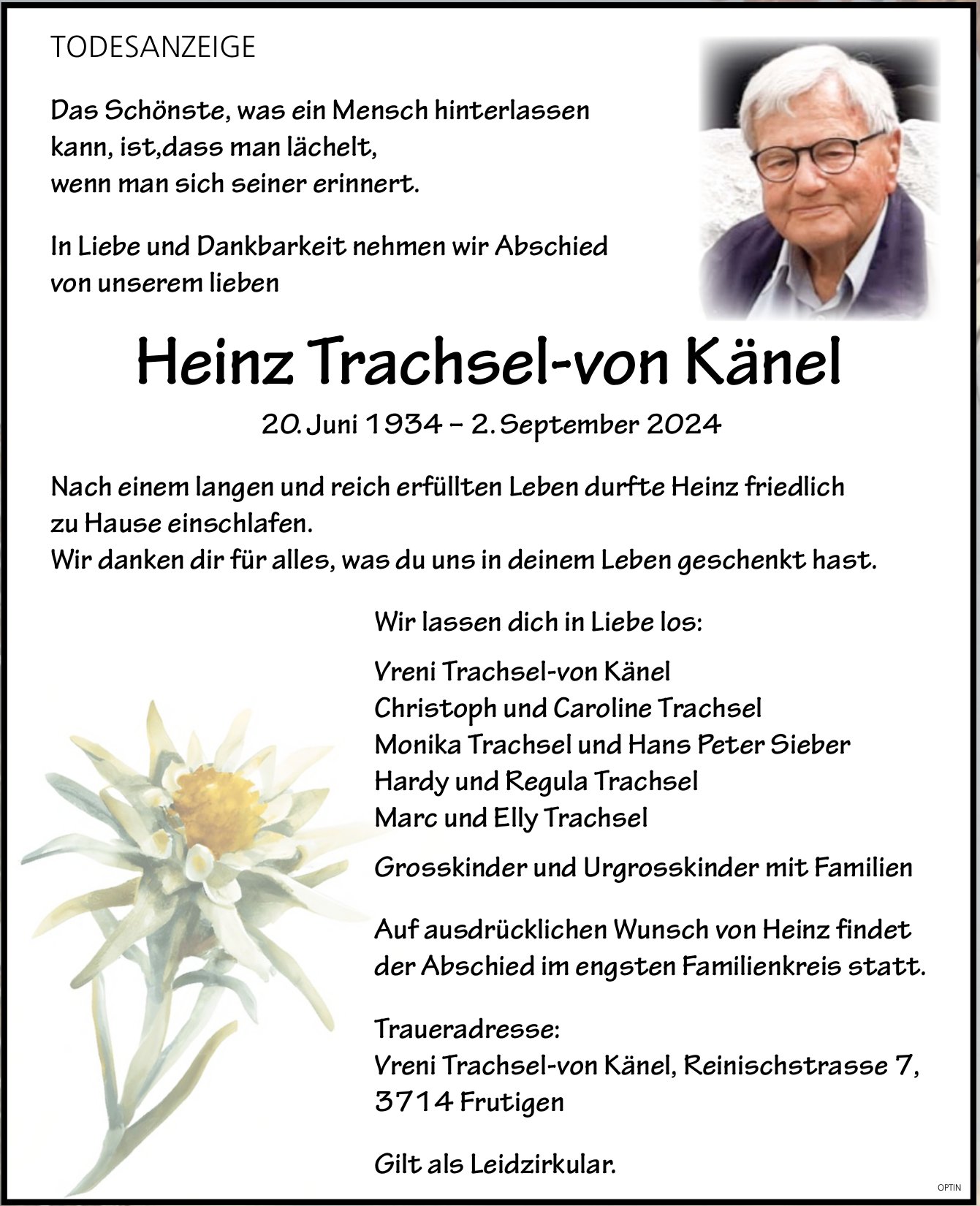 Heinz Trachsel-von Känel, September 2024 / TA