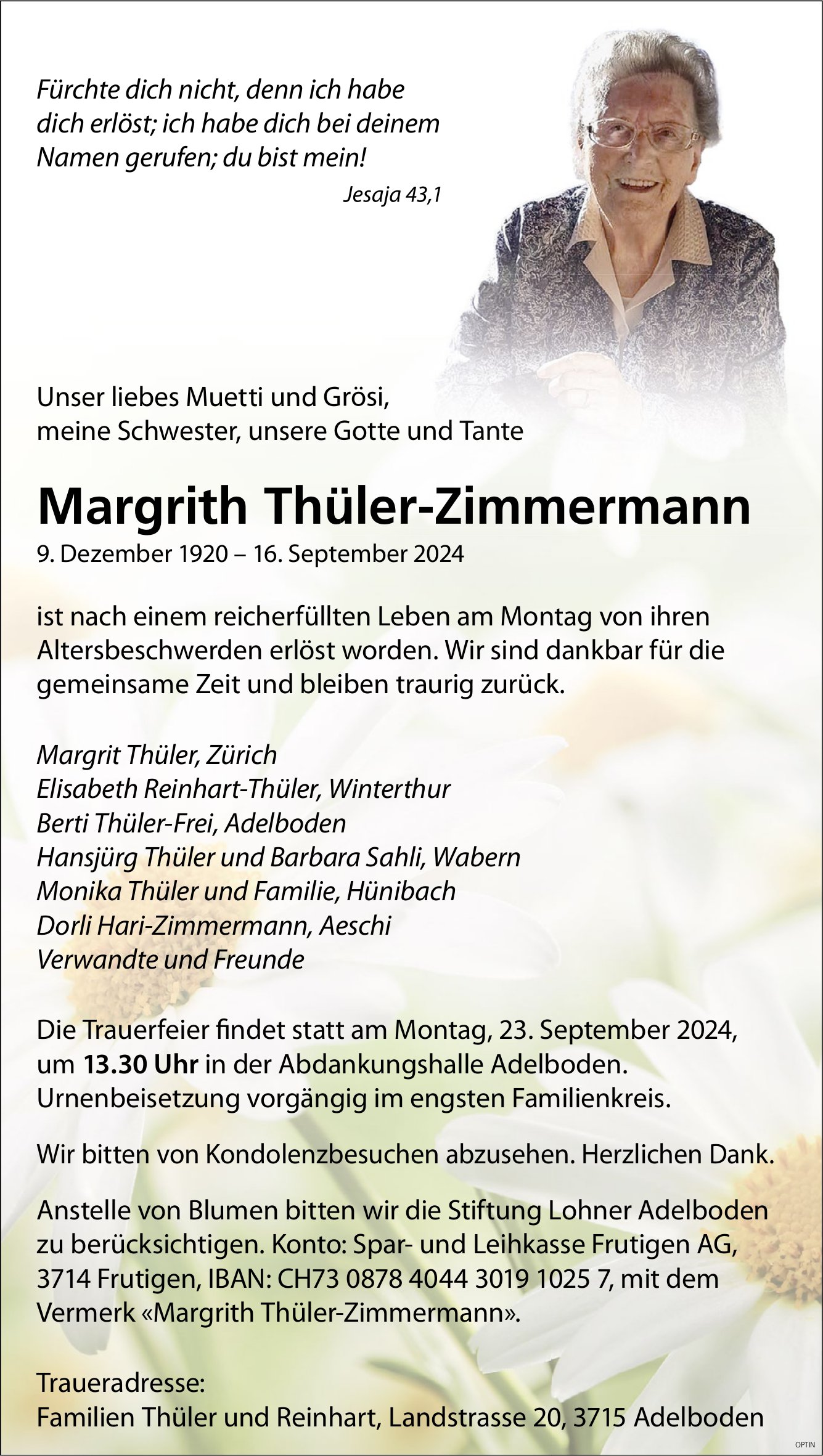 Margrith Thüler-Zimmermann, September 2024 / TA