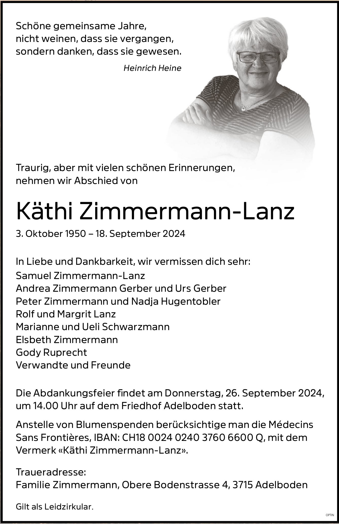 Käthi Zimmermann-Lanz, September 2024 / TA