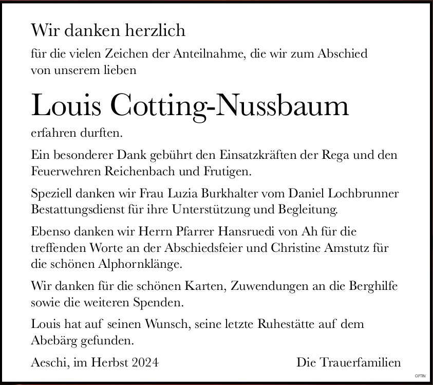 Louis Cotting-Nussbaum, im Oktober 2024 / DS