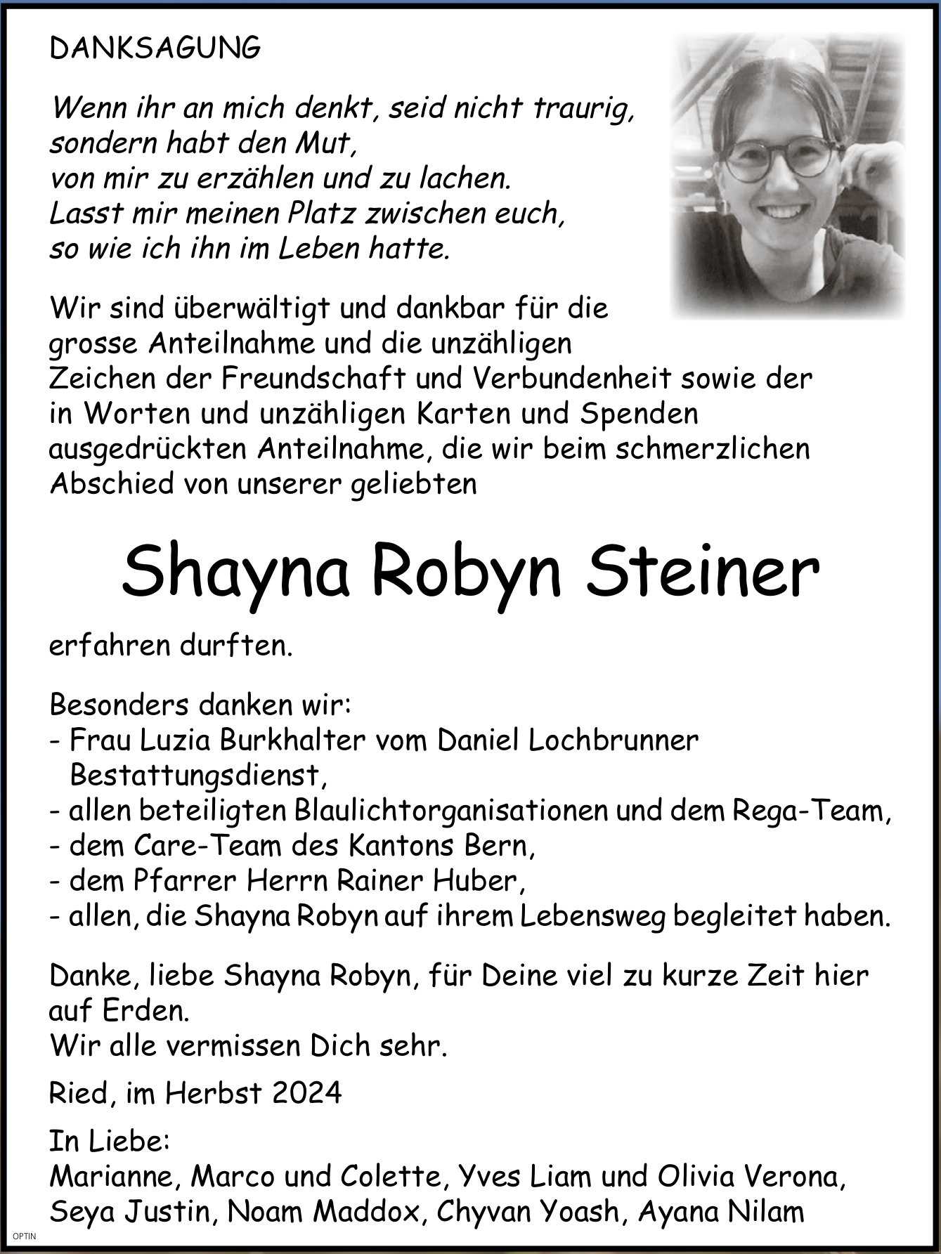 Shayna Robyn Steiner, im Oktober 2024 / DS