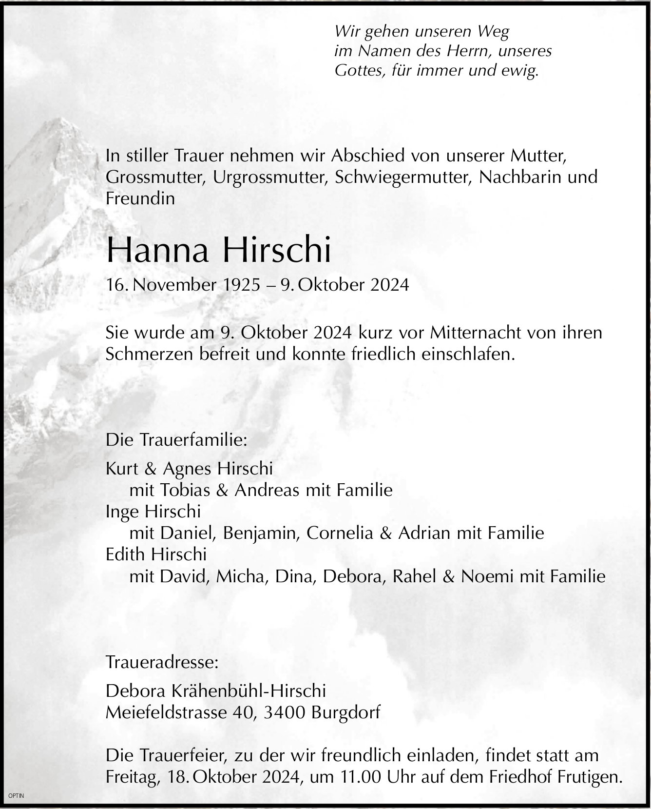 Hanna Hirschi, Oktober 2024 / TA