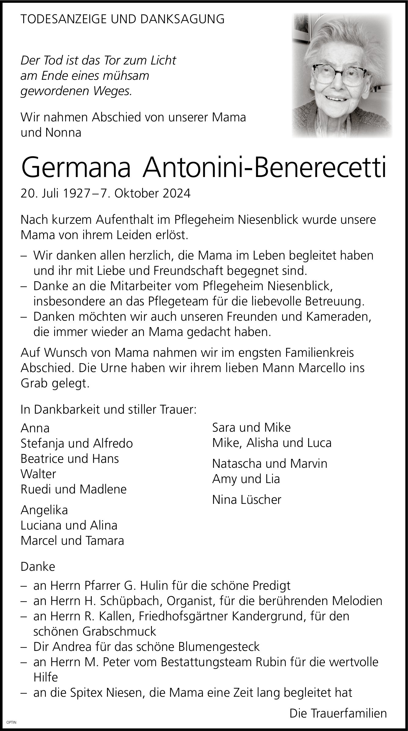 Germana Antonini-Benerecetti, Oktober 2024 / TA