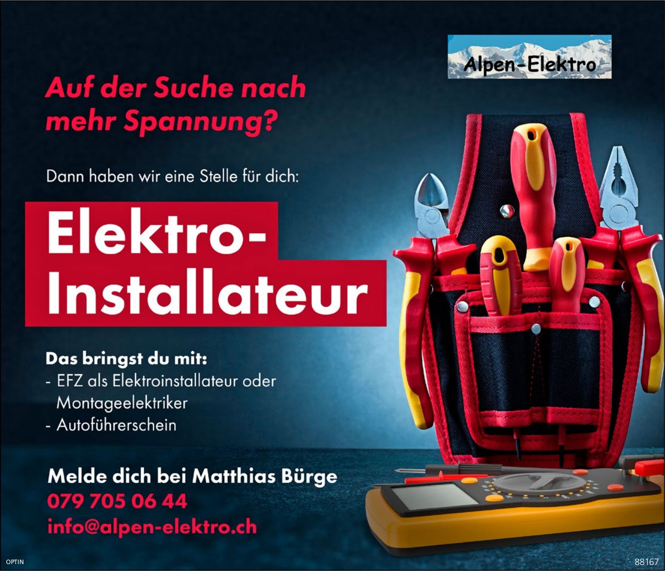 Elektroinstallateur, Alpen-Elektro, gesucht