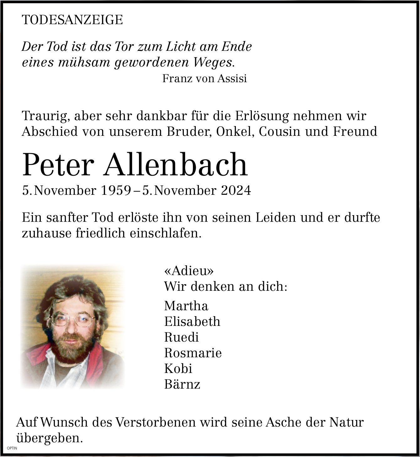 Peter Allenbach, November 2024 / TA