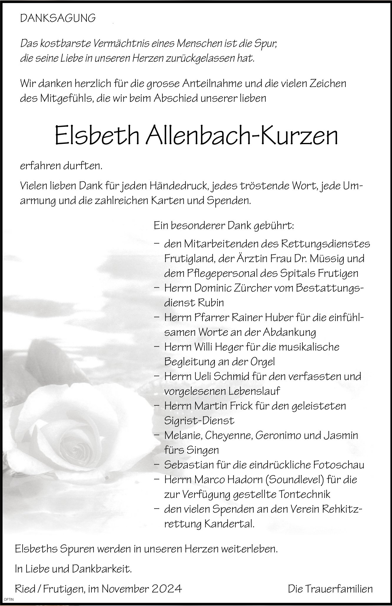 Elsbeth Allenbach-Kurzen, im November 2024 / DS