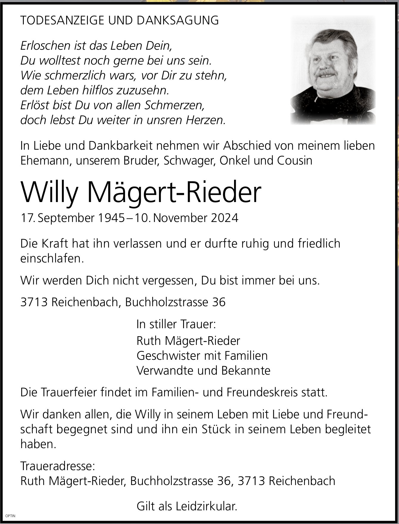 Willy Mägert-Rieder, November 2024 / TA