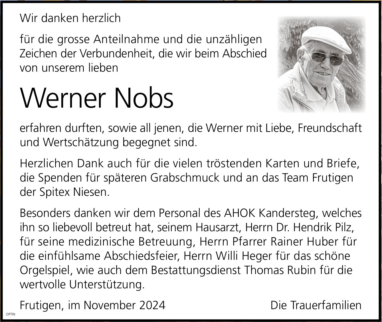 Werner Nobs, im November 2024 / DS