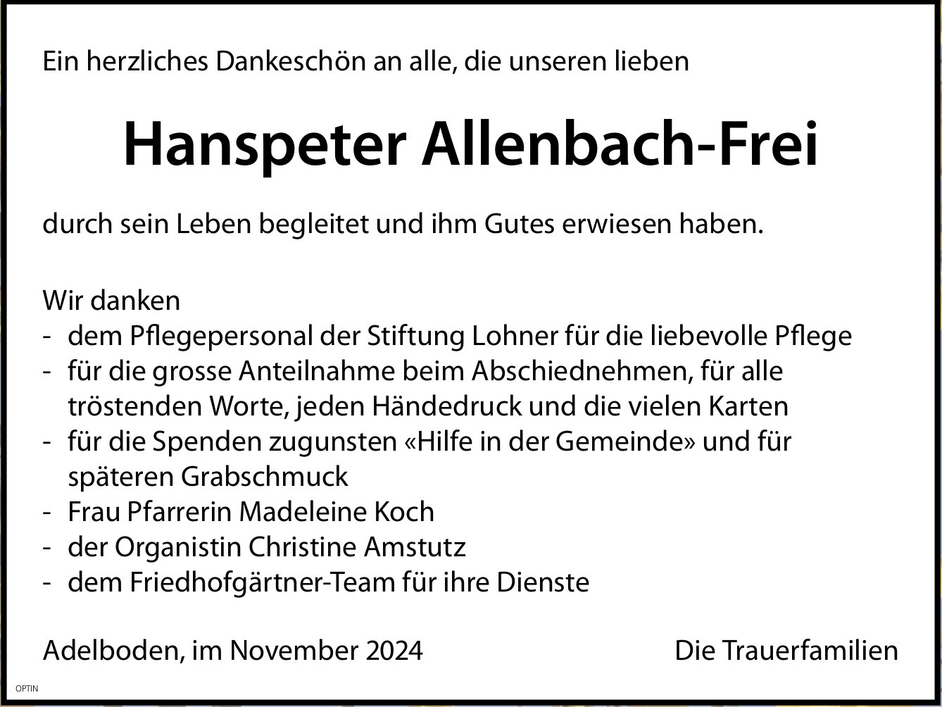 Hanspeter Allenbach-Frei, im November 2024 / DS