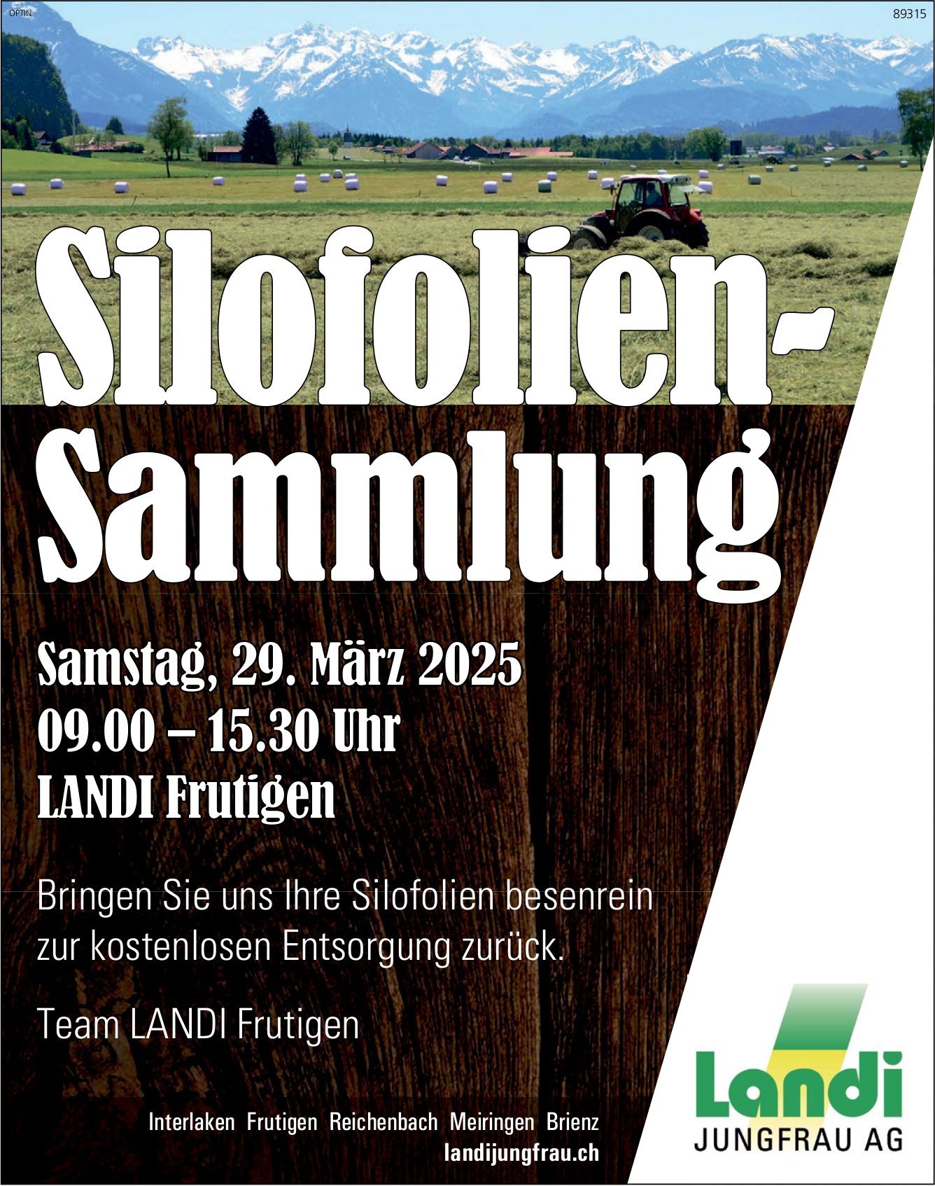 Silofolien-Sammlung, 29. März, Landi, Frutigen