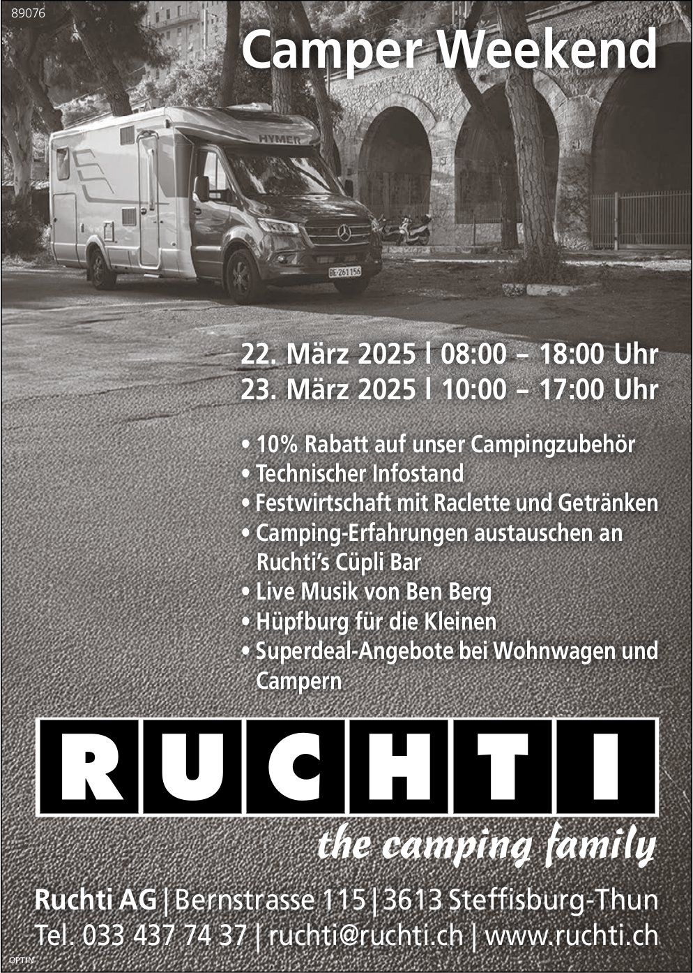 Camper Weekend, 22. und 23. März, Ruchti AG, Steffisburg