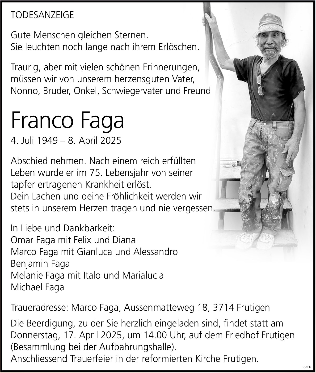 Franco Faga, April 2025 / TA