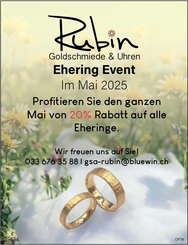 Rubin Goldschmiede & Uhren, Ehering Event