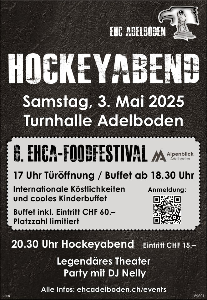 Hockeyabend, 3. Mai, Turnhalle, Adelboden