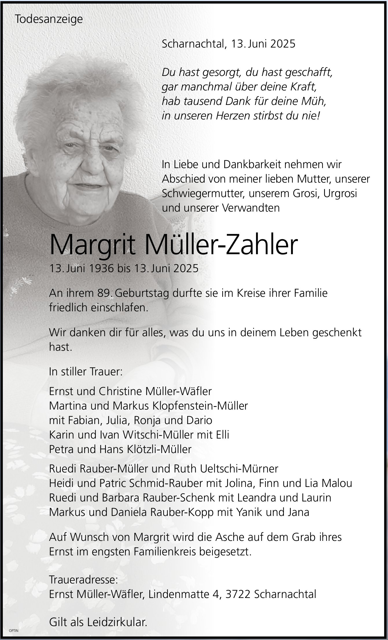 Margrit Müller-Zahler, Juni 2025 / TA