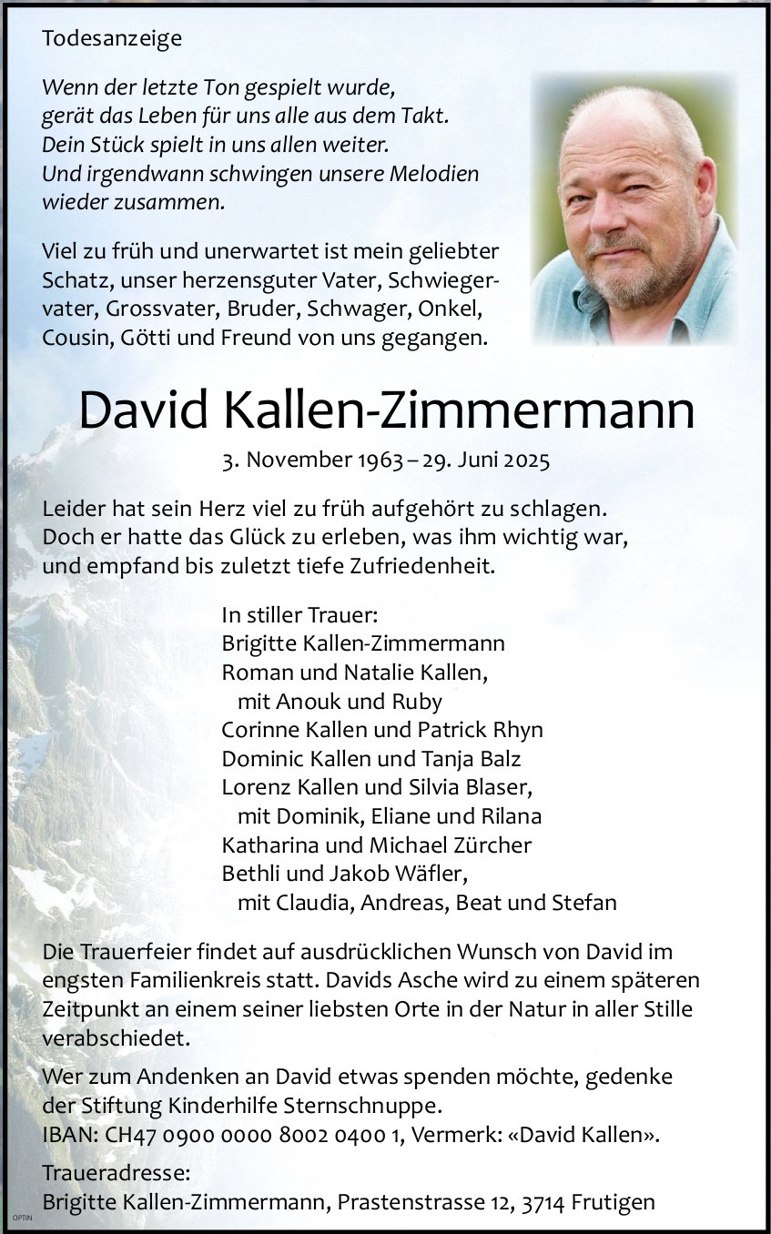 David Kallen-Zimmermann, Juni 2025 / TA