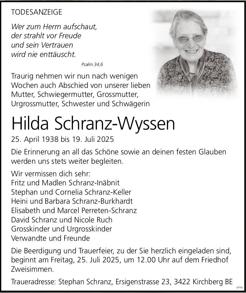 Hilda Schranz-Wyssen, Juli 2025 / TA