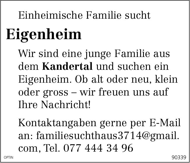 Eigenheim, Kandertal, zu kaufen gesucht