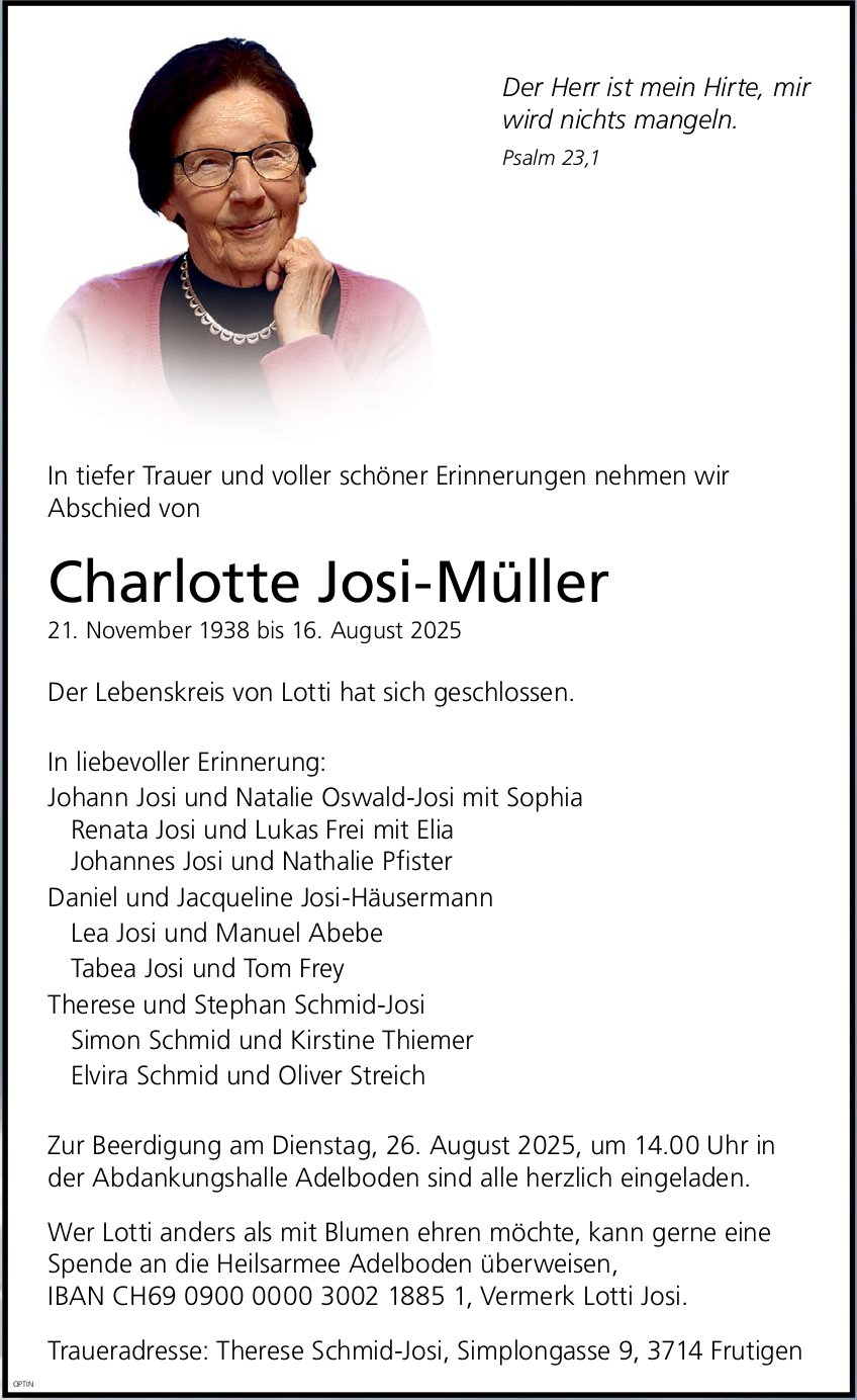 Charlotte Josi-Müller, August 2025 / TA