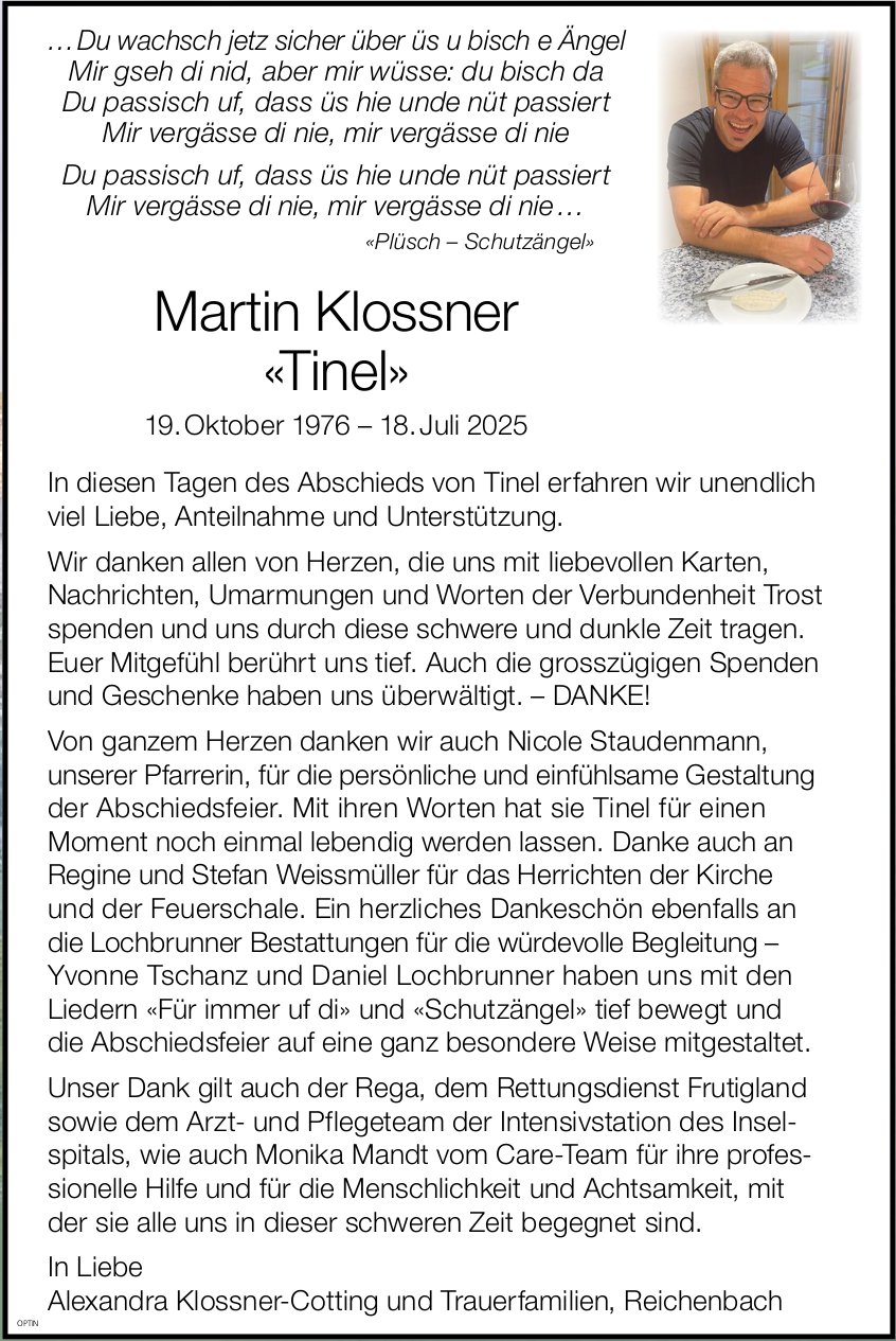 Martin Klossner «Tinel», im August 2025 / DS
