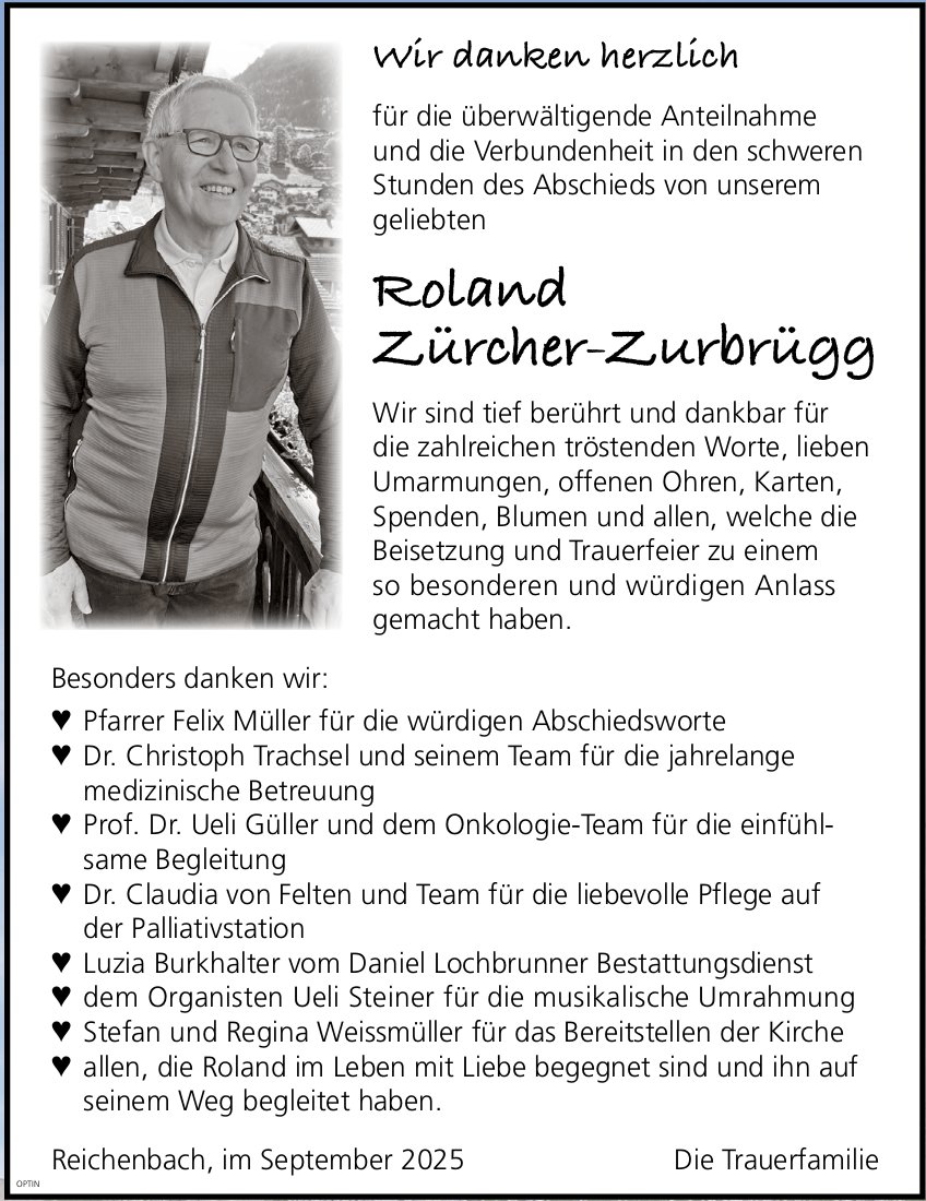 Zürcher-Zurbrügg, im September 2025 / DS