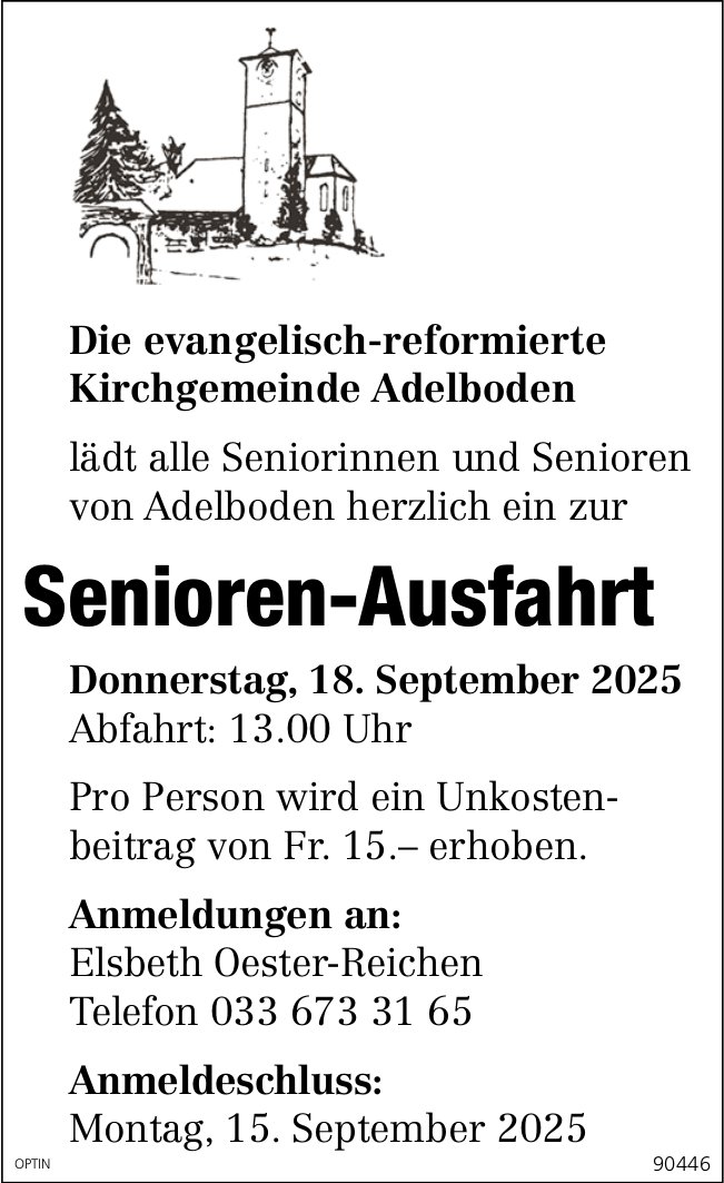 Senioren-Ausfahrt, 18. September, Adelboden