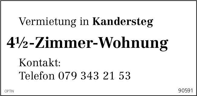 4.5-Zimmer-Wohnung, Kandersteg, zu vermieten