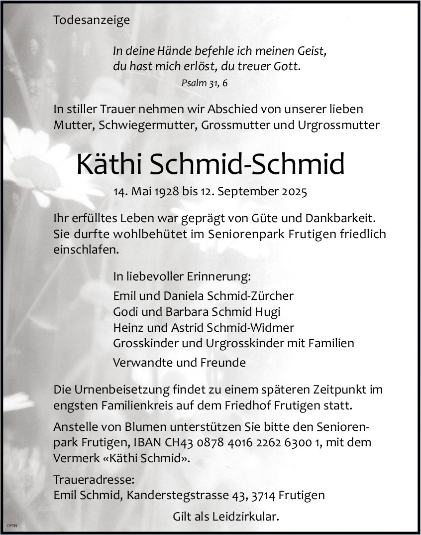Käthi Schmid-Schmid, September 2025 / TA