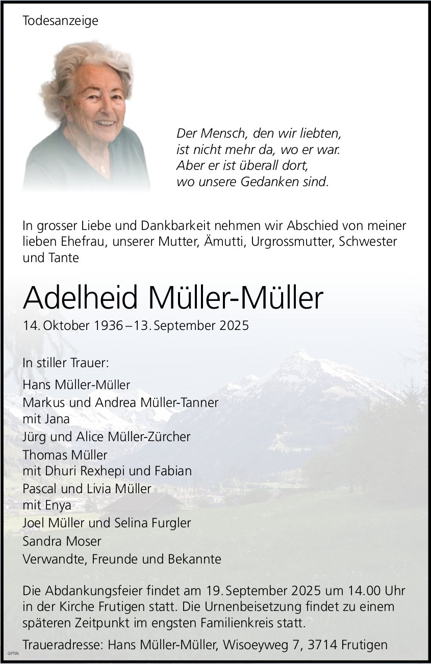 Adelheid Müller-Müller, September 2025 / TA