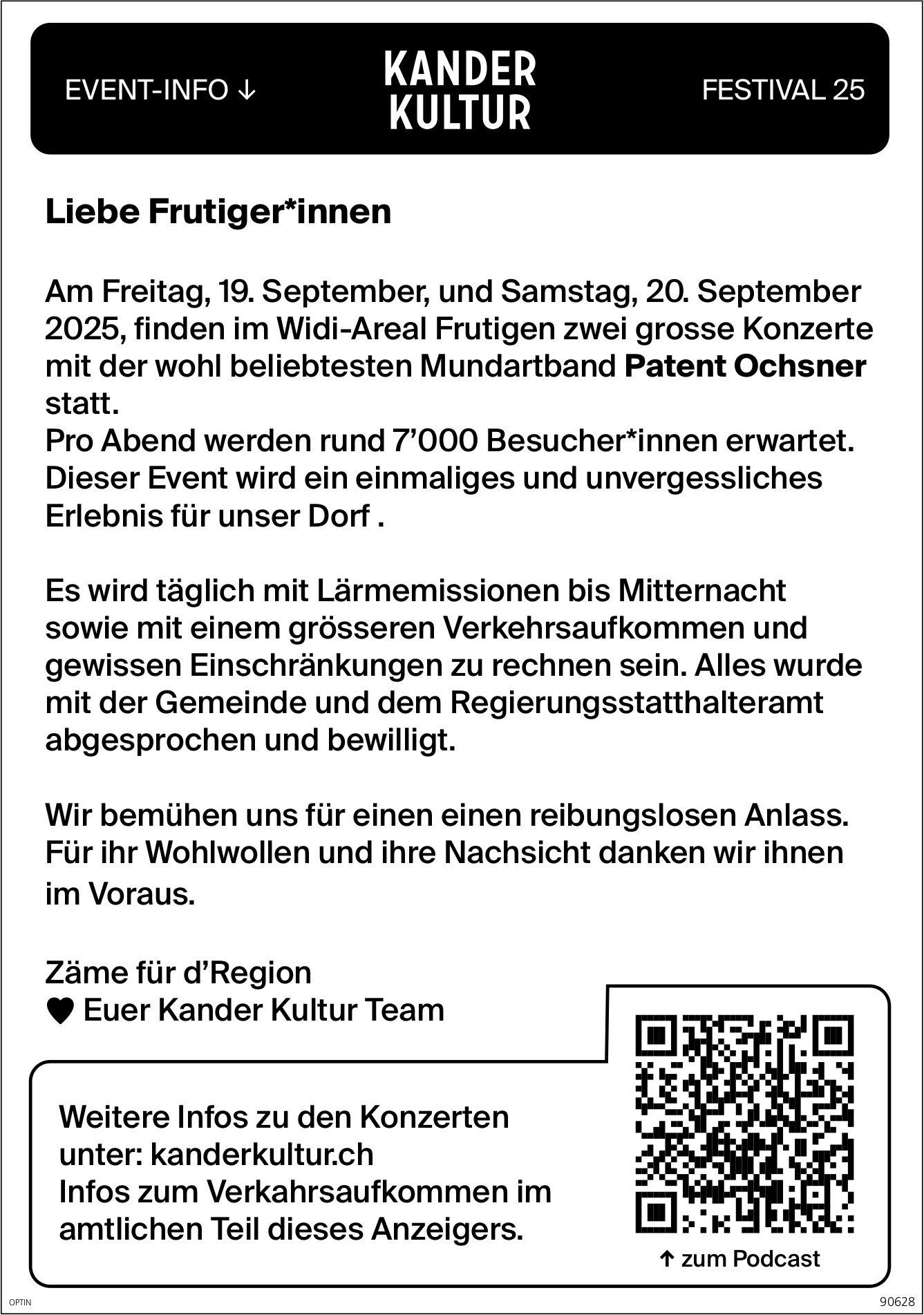 Padent Ochsner, 19. und 20. September, Widi-Areal, Frutigen