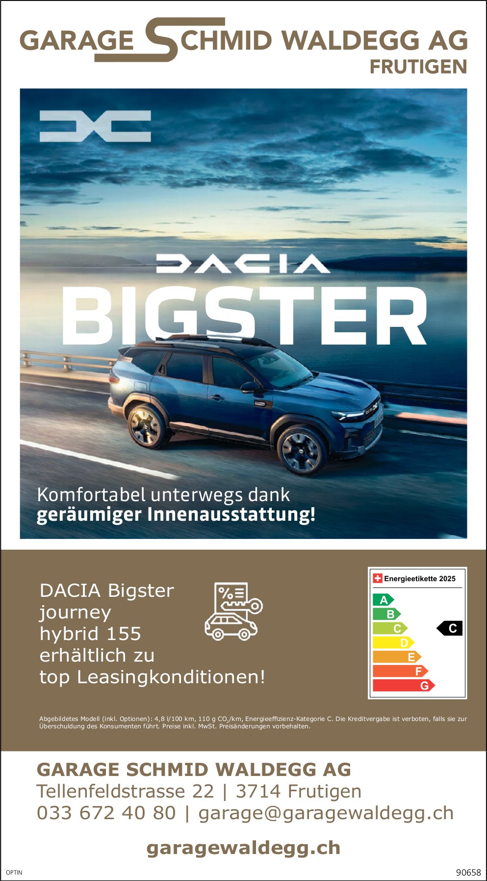 Garage Schmid Waldegg AG, Frutigen - Dacia Bigster journey hybrid 155