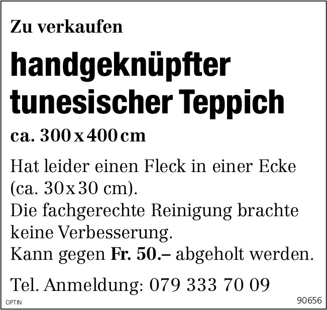 Tunesischer Teppich, zu verkaufen
