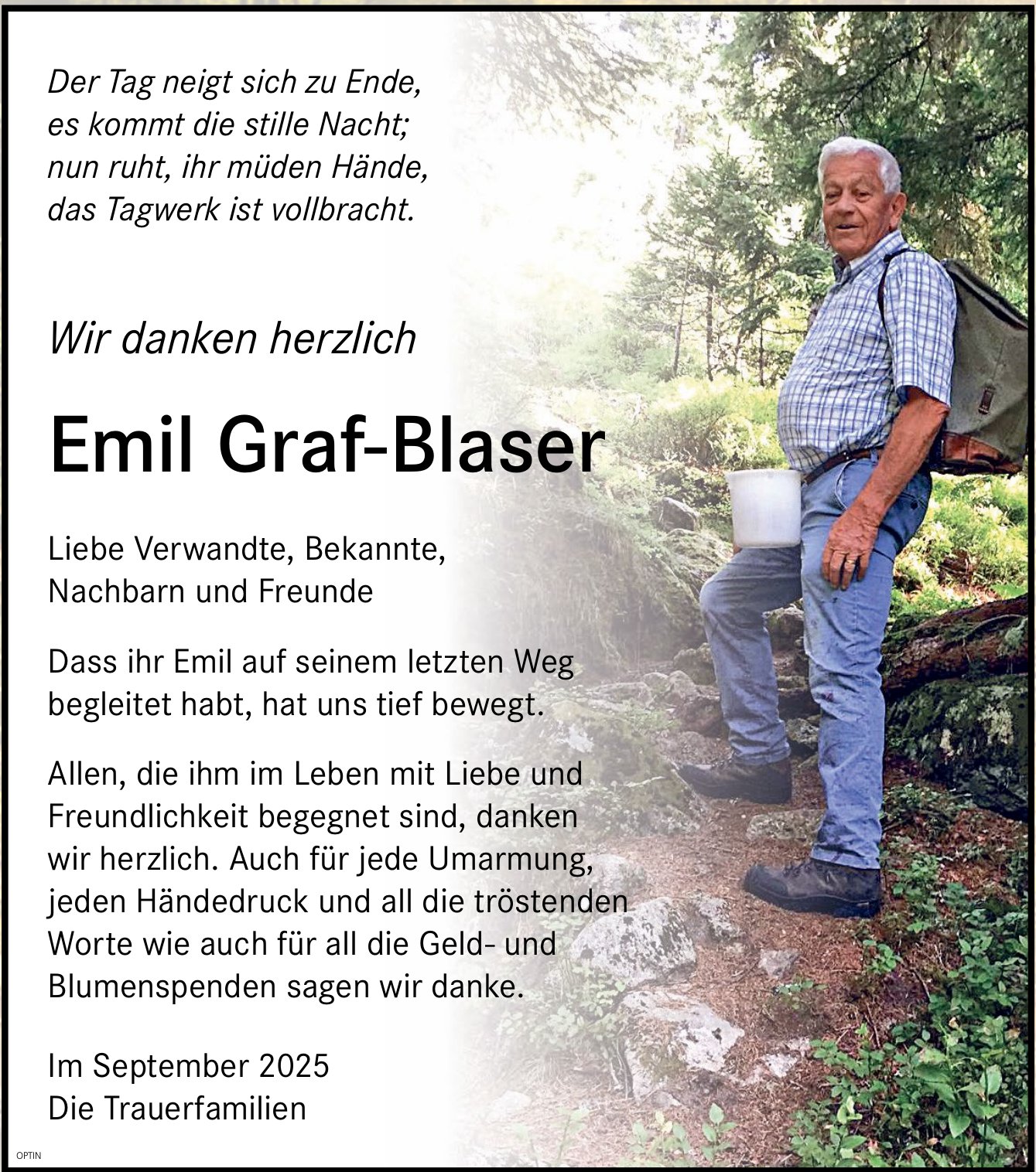 Emil Graf-Blaser, im Oktober 2025 / DS