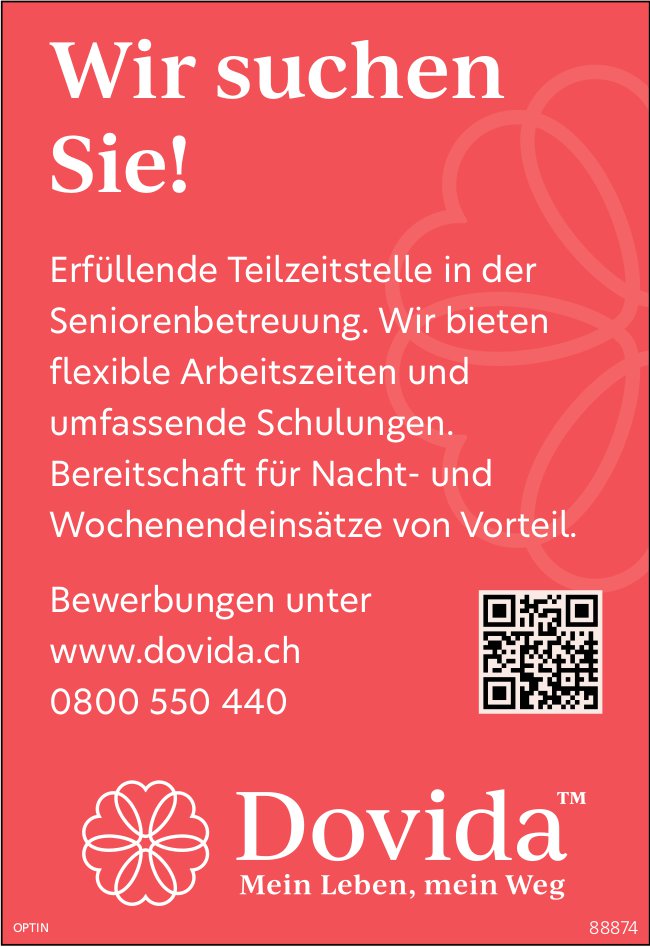 Seniorenbetreuung, Dovida, gesucht