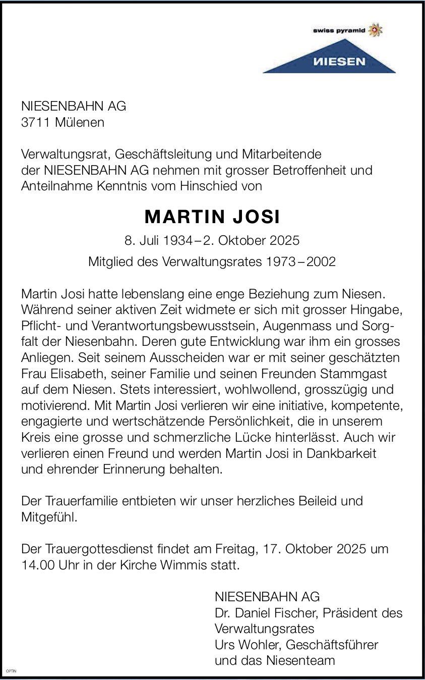 Josi Martin, Oktober 2025 / TA