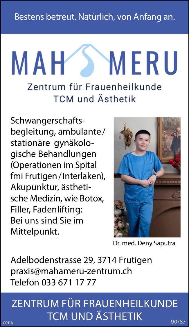 Zentrum für Frauenheilkunde TMC und Ästhetik, Frutigen - Bestens betreut. Natürlich, von Anfang an.