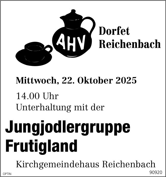 Jungjodlergruppe, 22. Oktober, Kirchgemeindehaus, Reichenbach