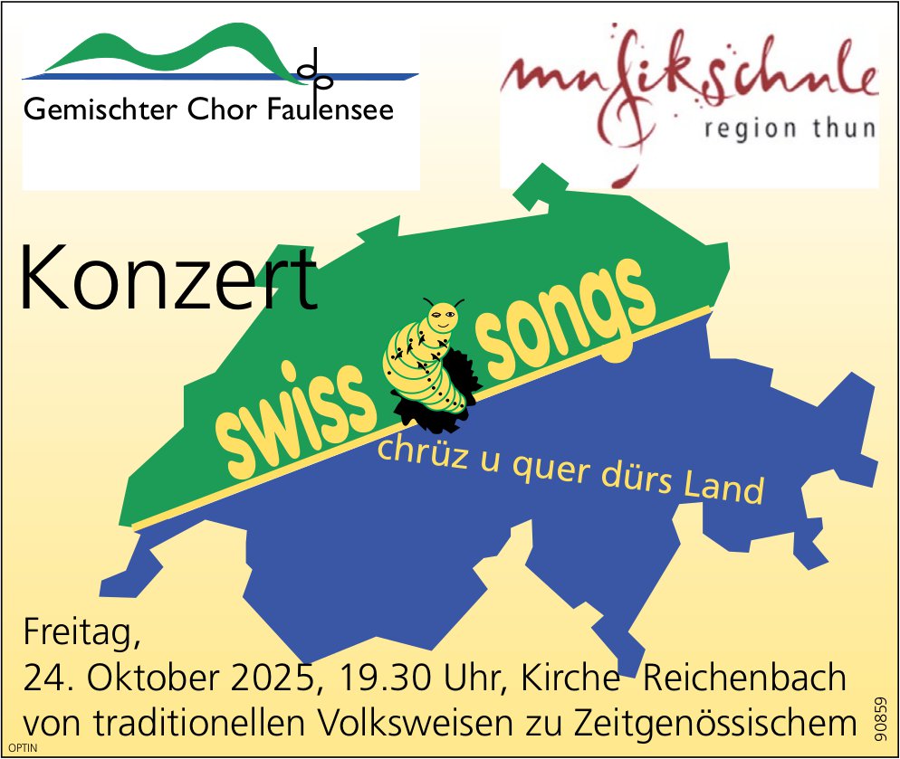 Konzert Swiss Songs, 24. Oktober, Kirche, Reichenbach