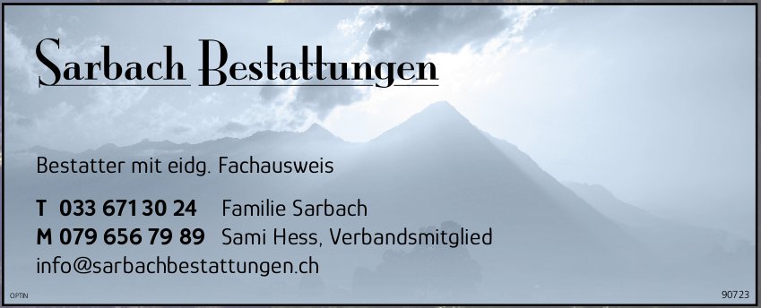 Sarbach Bestattungen, Bestatter mit eidg. Fachausweis
