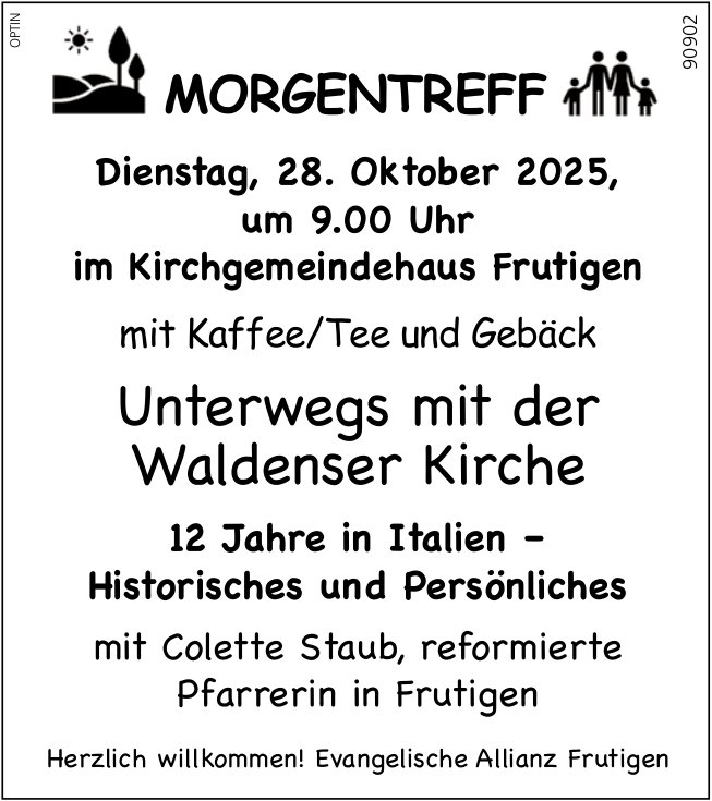 Morgentreff, 28. Oktober, Kirchgemeindehaus, Frutigen