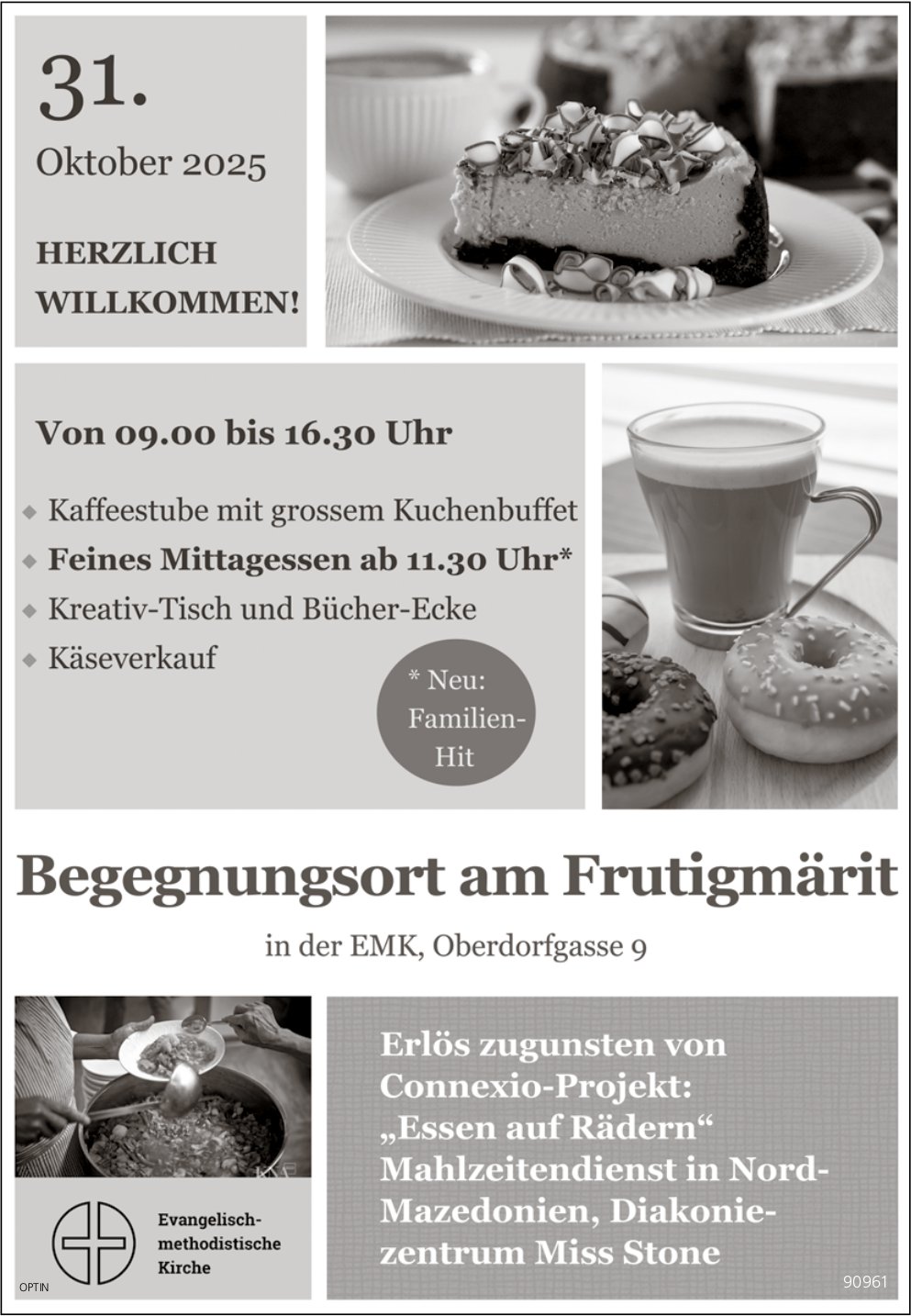 Mittagessen, 31. Oktober, Begegnungsort am Frutigmärit