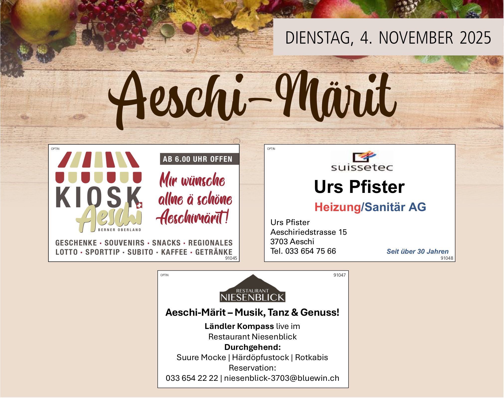 Aeschi-Märit, 4. November